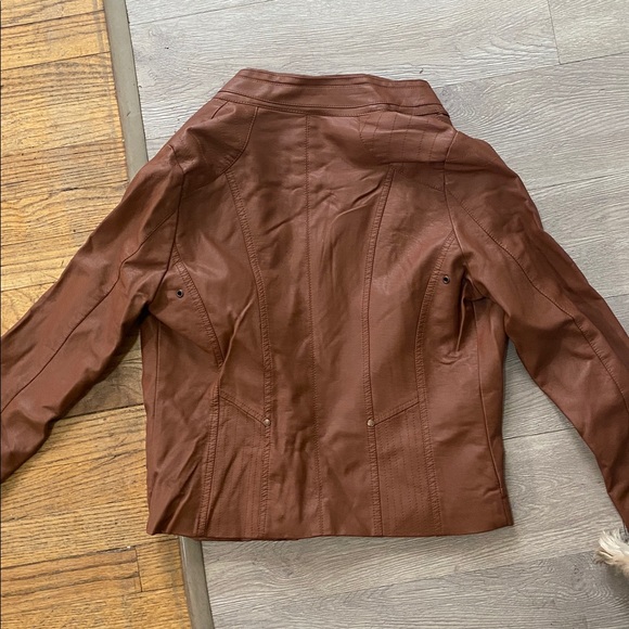 Jou Jou Brown Faux Leather Jacket - Picture 2 of 2
